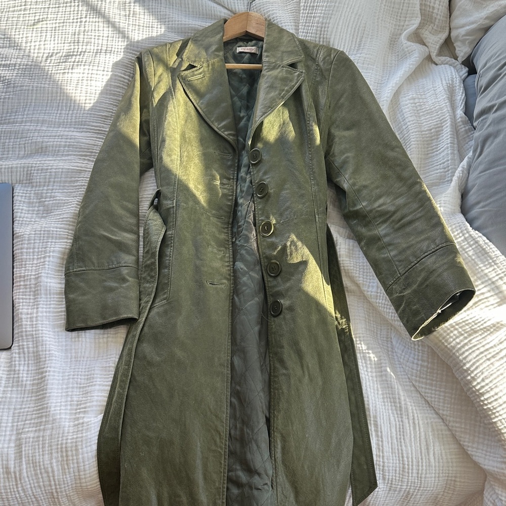 Orsay Suede Green Trench Coat
